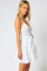 Annalise White Lace Trim Dress
