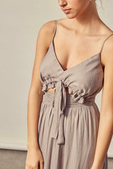 Sweet and Flirty Silver Olive Tiered Maxi Dress