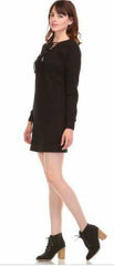 Good Vibes Black Lace Up Dress
