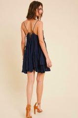 Cara Navy Swing Dress
