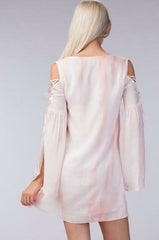 Lyla Blush Bell Sleeve Shift Dress