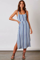 Palisades Blue Stripe Midi Dress
