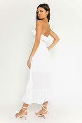 Delia White Strapless Midi Dress
