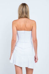 Demi White Strapless Mini Dress