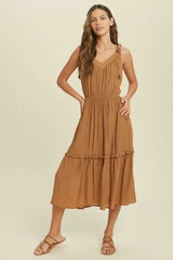 Why Wait Gucci Brown Tie-Strap Midi Dress