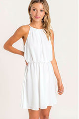 Feeling Flirty Off White Blouson Skater Dress