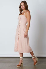Parga Blush Tie-Back Midi Dress