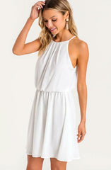 Feeling Flirty Off White Blouson Skater Dress