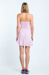 Demi Pink Prism Print Strapless Mini Dress