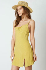 Sadie Mustard Yellow Slip Dress