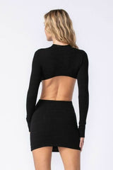 Delia Black Cutout Sweater Dress