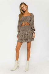 Give Me Fever Mocha Print Two-Piece Dress