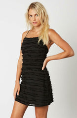 Jennifer Black Fringed Mini Dress