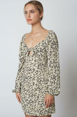 Out Together Ecru Floral Long Sleeve Mini Dress