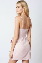 Laura Petal Pink Ruffle Wrap Mini Dress