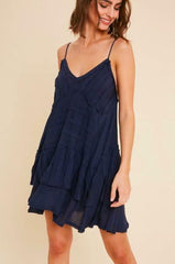 Cara Navy Swing Dress