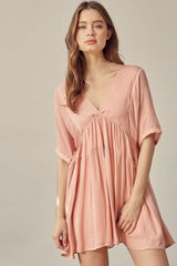 Antonia Coral Cloud Mini Dress