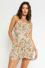 Riley Poppy Fields Floral Print Mini Dress
