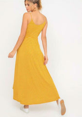 Consider This Mustard and White Striped Maxi Tank Dress