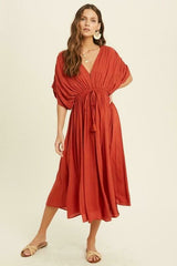 Truly Perfect Brick Red Midi Dress