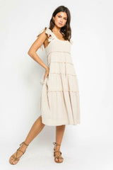 Sun Love Pebble Embroidered Midi Dress