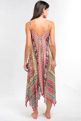 Sun Kissed Pink Paisley Print Scarf Dress