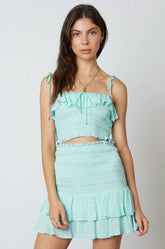Take Me There Aqua Smocked Two-Piece Dress