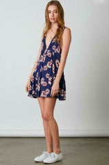 Jemima Navy Floral Swing Dress