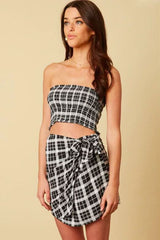 Tatum Black Plaid Two-Piece Mini Dress
