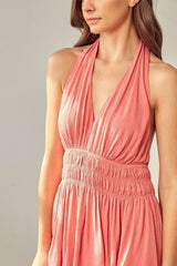 Tracie Pink Halter Romper