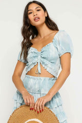 Daybreak Light Blue Tie-Dye Two-Piece Dress Set