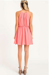 Feeling Flirty Pink Blouson Skater Dress
