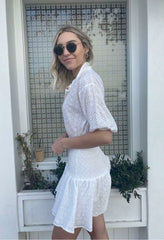 Blair White Eyelet Mini Dress