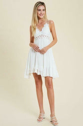 Julianna White Crochet Lace Mini Dress
