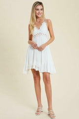 Julianna White Crochet Lace Mini Dress