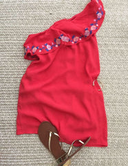 Southern Bud One-Shoulder Ruffle Mini Dress