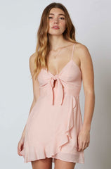 Tessa Blush Tie-Front Mini Dress