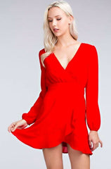 Second Chance Red Wrap Dress
