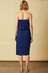 Lagoon Navy Strapless Two-Piece Midi Dress Set