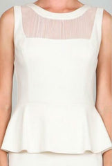 Eva White Peplum Mini Dress