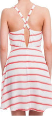 Lush Katie White and Red Striped Sundress