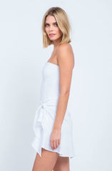 Demi White Strapless Mini Dress