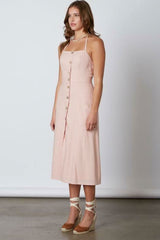Parga Blush Tie-Back Midi Dress