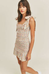 Brooke Pink Floral Print Dress