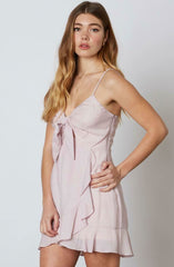 Tessa Lilac Tie-Front Mini Dress