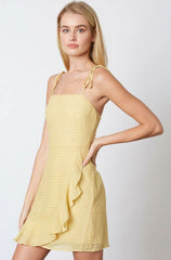 Ellie Yellow Ruffled Cami Mini Dress