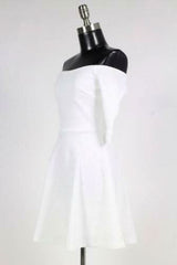 All Of My Honesty White Off-The-Shoulder Skater Dress