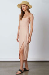 Bridget Blush Pink Strapless Midi Dress