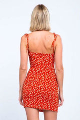 Say That You Love Me Red Floral Print Mini Dress