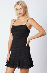 Isabella Black Ruffle Mini Dress